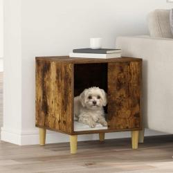 Maison pour Chiens Ch&ecirc;ne fum&eacute; 44 x 42 x 49 cm Bois d'ing&eacute;nierie
