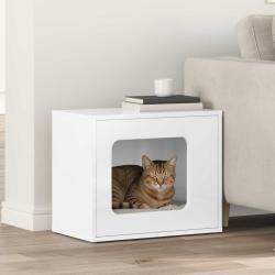 Maison pour chat Blanc Brillant 51 x 30 x 42,5 cm