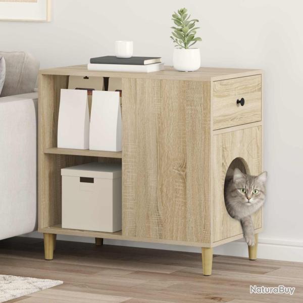 Maison pour chat Sonoma 72 x 42.5 x 70 cm Bois d'ing�nierie