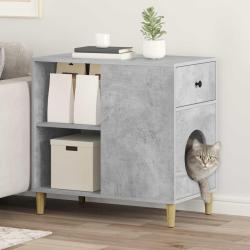 Maison pour chat B&eacute;ton 72 x 42.5 x 70 cm Bois d'ing&eacute;nierie