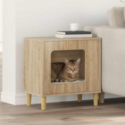 Maison pour chat Sonoma 51 x 30 x 52 cm Bois d'ing&eacute;nierie
