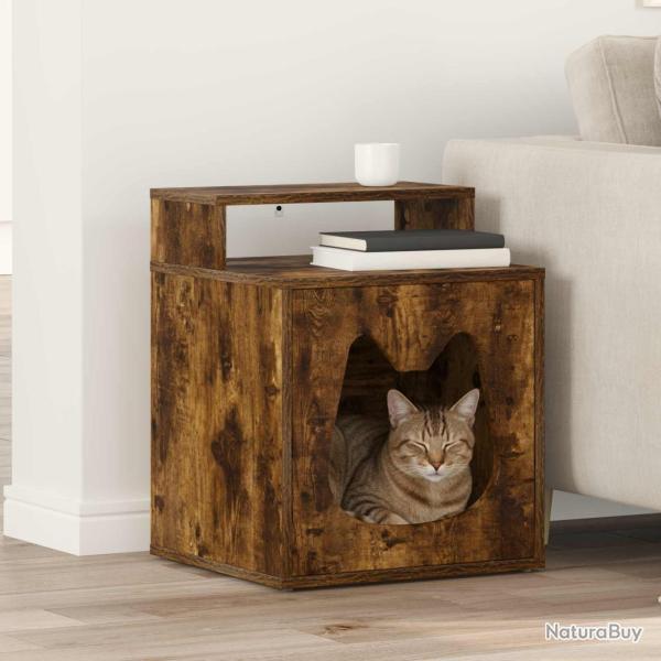 Maison pour chat Ch�ne fum� 42,5 x 40 x 53,5 cm