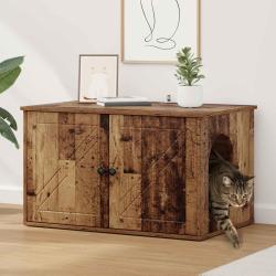 Maison pour chat Bois ancien 85 x 55 x 50 cm Bois d'ing&eacute;nierie