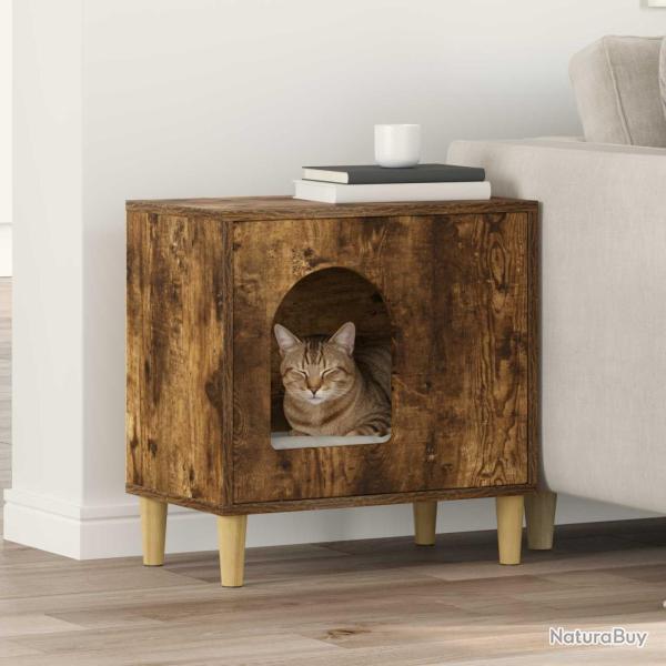 Maison pour chat Ch�ne fum� 51 x 30 x 52 cm Bois d'ing�nierie