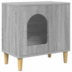 Maison pour chat Gris Sonoma 51 x 30 x 52 cm Bois d'ing&eacute;nierie