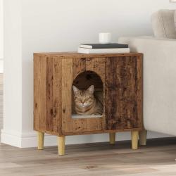 Maison pour chat Bois ancien 51 x 30 x 52 cm Bois d'ing&eacute;nierie