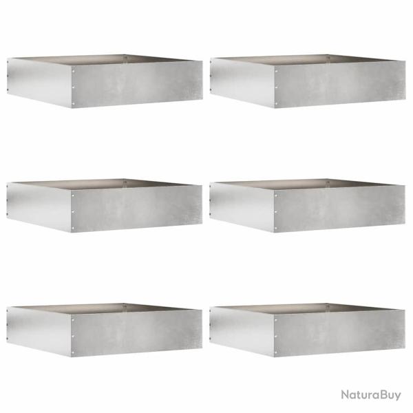 Bordure de Pelouse 6 pcs Argent 50 x 50 x 13 cm