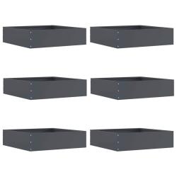 Bordure de Pelouse 6 pcs Anthracite 50 x 50 x 13 cm Acier