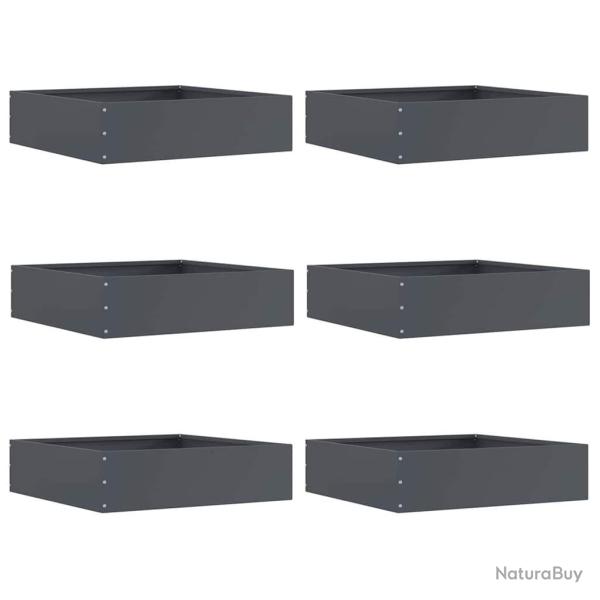 Bordure de Pelouse 6 pcs Anthracite 50 x 50 x 13 cm Acier