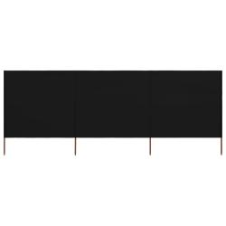Paravent 3 panneaux Tissu 400 x 160 cm Noir