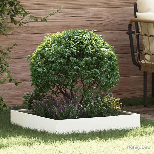Bordure de Pelouse 6 pcs Blanc 60 x 60 x 13 cm Acier
