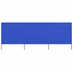 Paravent 3 panneaux Tissu 400 x 120 cm Bleu azur&eacute;