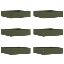 Bordure de Pelouse 6 pcs Vert olive 50 x 50 x 13 cm Acier