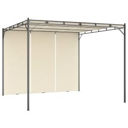Belv&eacute;d&egrave;re de jardin avec rideau lat&eacute;ral 3x3x2,25 m Cr&egrave;me