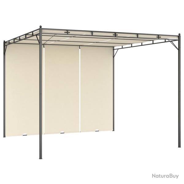 Belv�d�re de jardin avec rideau lat�ral 3x3x2,25 m Cr�me