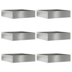 Bordure de Pelouse 6 pcs Argent 50 x 50 x 13 cm Acier galvanis&eacute;