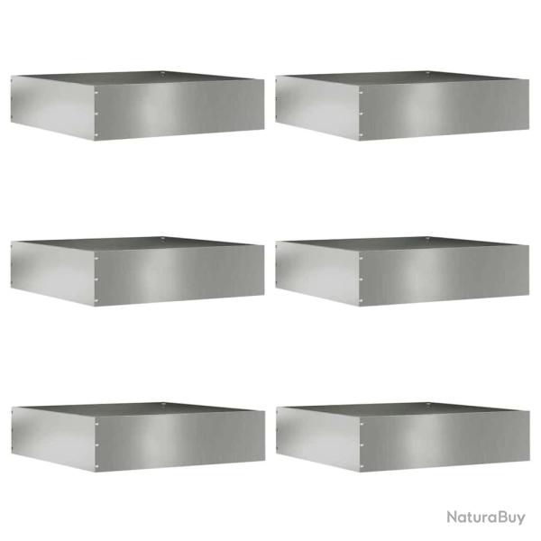 Bordure de Pelouse 6 pcs Argent 50 x 50 x 13 cm Acier galvanis�