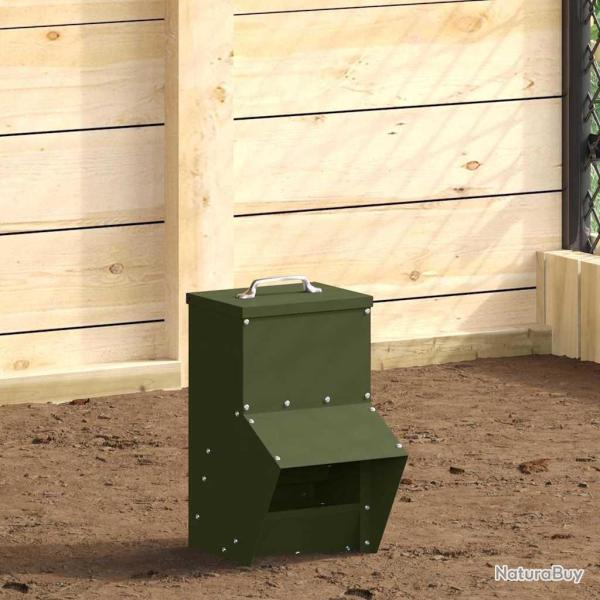 Mangeoire pour poules Vert olive 20 x 25 x 35 cm