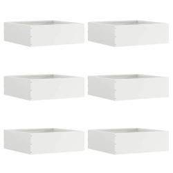 Bordure de Pelouse 6 pcs Blanc 40 x 40 x 13 cm Acier