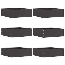 Bordure de Pelouse 6 pcs Noir 40 x 40 x 13 cm Acier