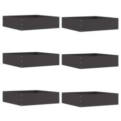 Bordure de Pelouse 6 pcs Noir 50 x 50 x 13 cm Acier
