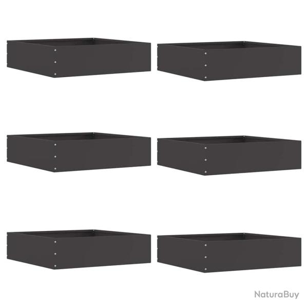Bordure de Pelouse 6 pcs Noir 50 x 50 x 13 cm Acier