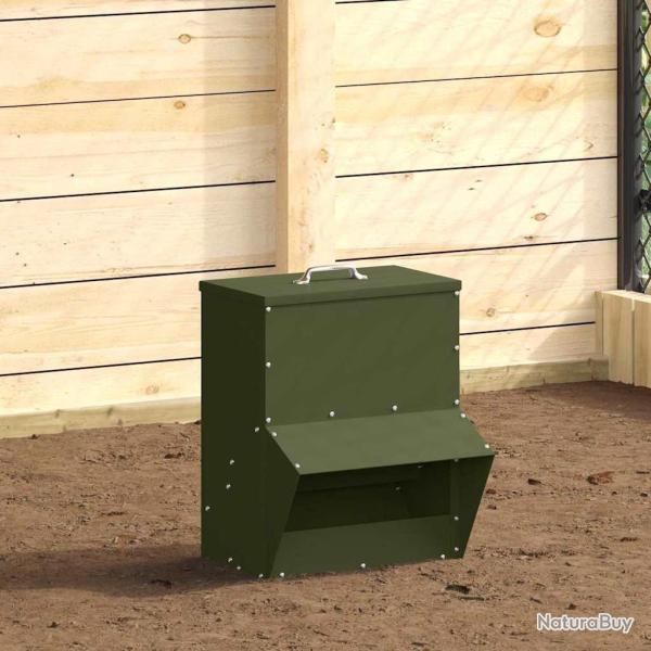 Mangeoire pour poules Vert olive 20 x 25 x 35 cm