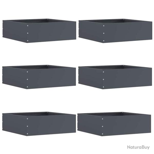 Bordure de Pelouse 6 pcs Anthracite 40 x 40 x 13 cm Acier