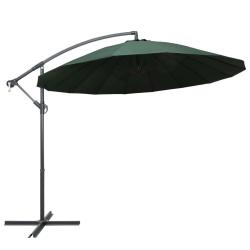 Parasol suspendu avec poteau en aluminium Vert 3 m