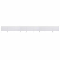 Paravent 9 panneaux Tissu 1200 x 80 cm Blanc sable