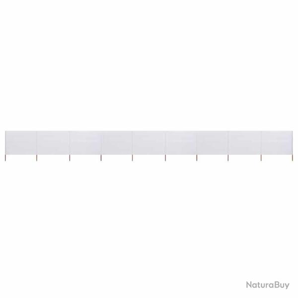 Paravent 9 panneaux Tissu 1200 x 80 cm Blanc sable