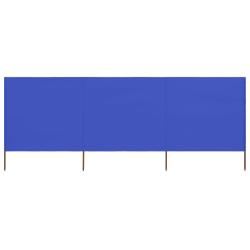 Paravent 3 panneaux Tissu 400 x 80 cm Bleu azur&eacute;