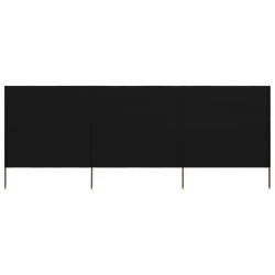 Paravent 3 panneaux Tissu 400 x 120 cm Noir