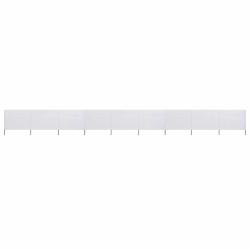 Paravent 9 panneaux Tissu 1200 x 120 cm Blanc sable