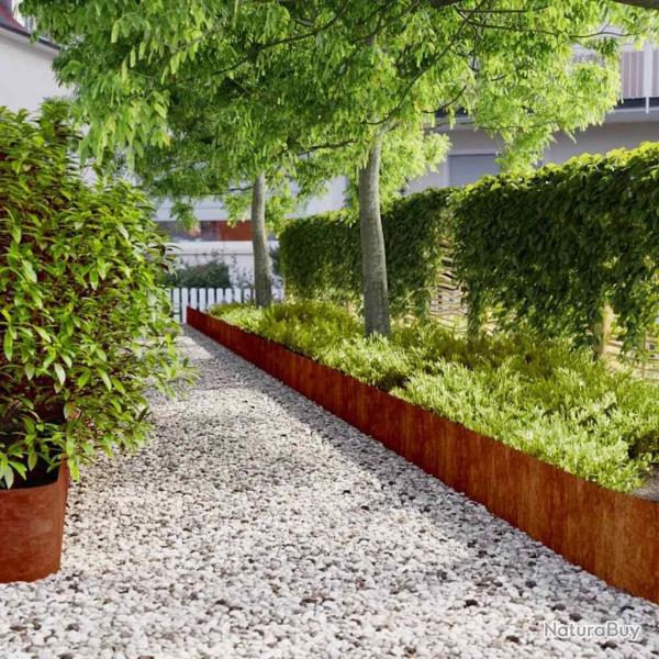 Bordures de pelouse 10 pcs 25x103 cm acier corten flexible