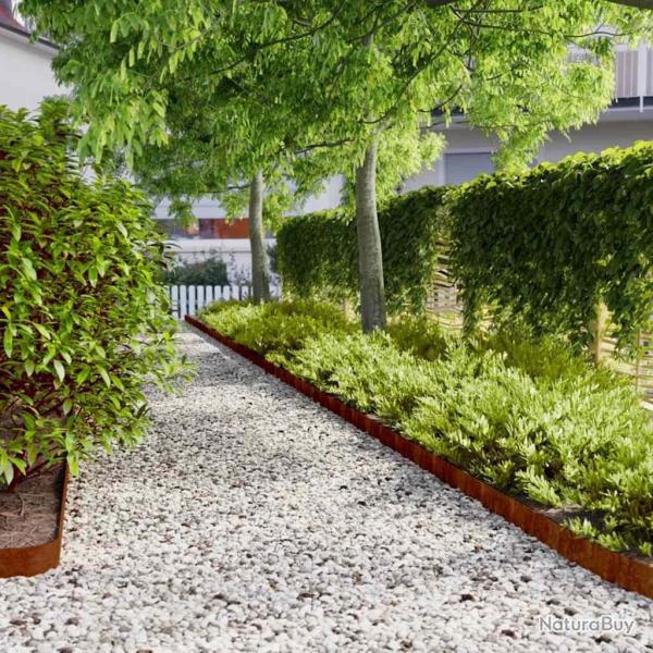 Bordures de pelouse 50 pcs 10x103 cm acier corten flexible