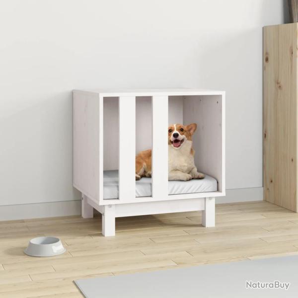 Niche pour chien Blanc 50x40x52 cm Bois de pin massif