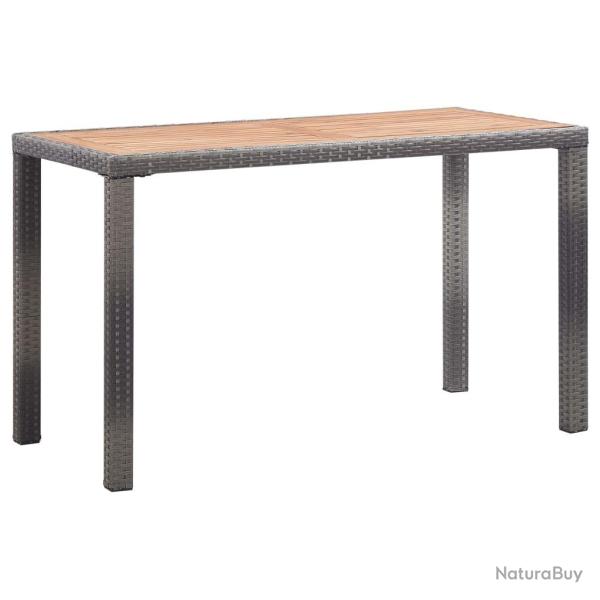 Table de jardin Anthracite et marron 123x60x74 cm Bois d'acacia