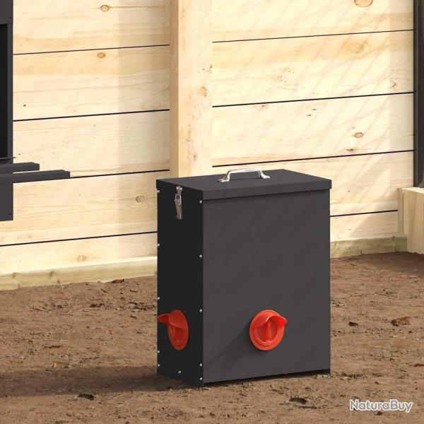 Mangeoire pour poules Noir 32,5 x 20,5 x 43 cm