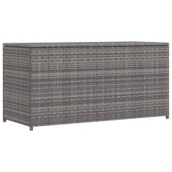 Bo&icirc;te de rangement de jardin gris 120x50x60 cm r&eacute;sine tress&eacute;e