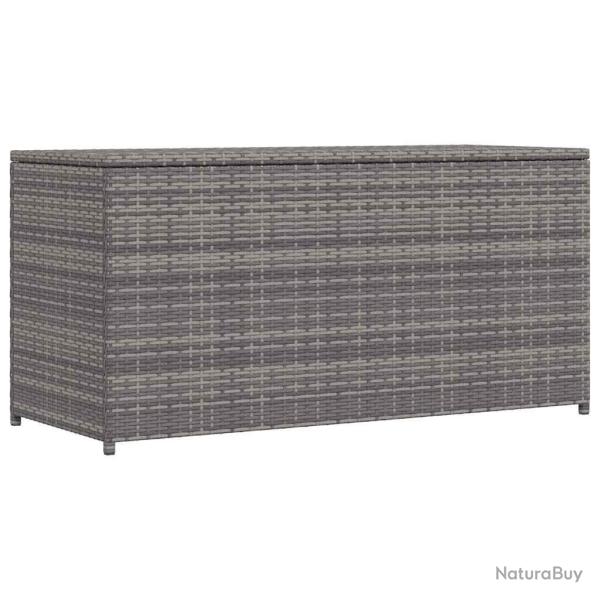 Bo�te de rangement de jardin gris 120x50x60 cm r�sine tress�e