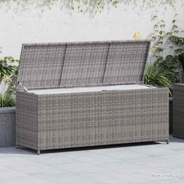 Bo�te de rangement de jardin gris 150x50x60 cm r�sine tress�e