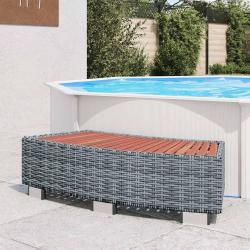 Marche de spa Gris R&eacute;sine tress&eacute;e 92 x 45 x 25 cm