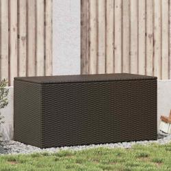 Bo&icirc;te de rangement de jardin r&eacute;sine tress&eacute;e 100x50x50 cm marron