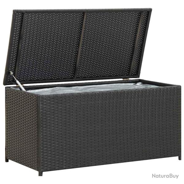 Bo�te de rangement de jardin r�sine tress�e 100x50x50 cm noir