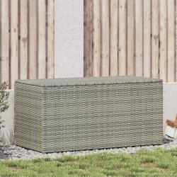 Bo&icirc;te de rangement de jardin r&eacute;sine tress&eacute;e 100x50x50 cm gris