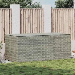 Bo&icirc;te de rangement de jardin r&eacute;sine tress&eacute;e 180x90x70 cm gris