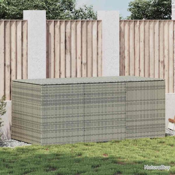Bo�te de rangement de jardin r�sine tress�e 180x90x70 cm gris