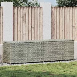 Bo&icirc;te de rangement de jardin r&eacute;sine tress&eacute;e 200x50x60 cm gris