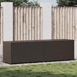 Bo&icirc;te de rangement de jardin r&eacute;sine tress&eacute;e 200x50x60 cm marron
